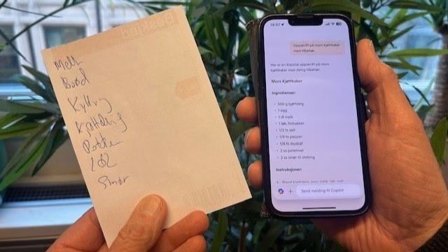 Kort fortalt: Handleliste til middag